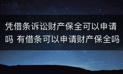 凭借条诉讼财产保全可以申请吗 有借条可以申请财产保全吗