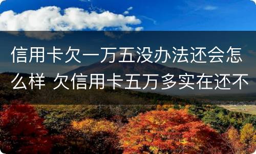 信用卡欠一万五没办法还会怎么样 欠信用卡五万多实在还不起咋办