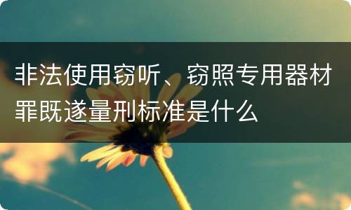 非法使用窃听、窃照专用器材罪既遂量刑标准是什么