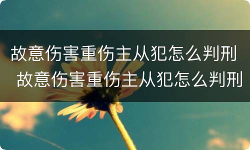 故意伤害重伤主从犯怎么判刑 故意伤害重伤主从犯怎么判刑