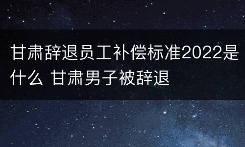 甘肃辞退员工补偿标准2022是什么 甘肃男子被辞退