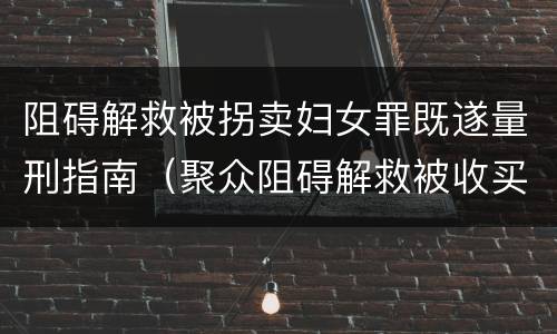 阻碍解救被拐卖妇女罪既遂量刑指南（聚众阻碍解救被收买的妇女儿童罪与妨害公务罪）