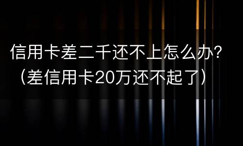 信用卡差二千还不上怎么办？（差信用卡20万还不起了）