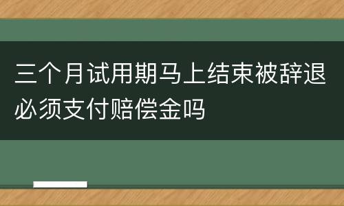 三个月试用期马上结束被辞退必须支付赔偿金吗
