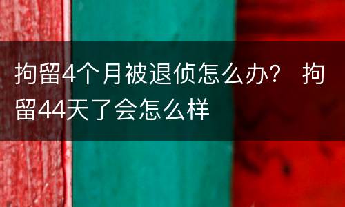拘留4个月被退侦怎么办？ 拘留44天了会怎么样