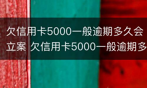 欠信用卡5000一般逾期多久会立案 欠信用卡5000一般逾期多久会立案呢