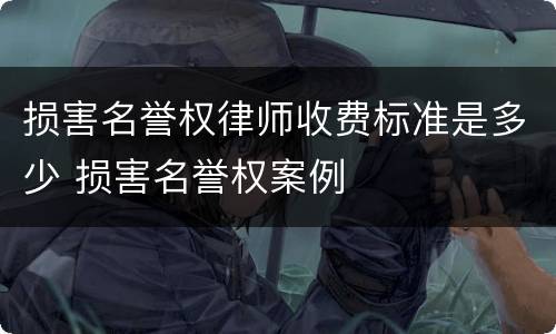 损害名誉权律师收费标准是多少 损害名誉权案例
