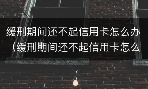 缓刑期间还不起信用卡怎么办（缓刑期间还不起信用卡怎么办呢）