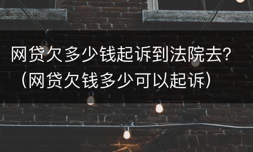 网贷欠多少钱起诉到法院去？（网贷欠钱多少可以起诉）