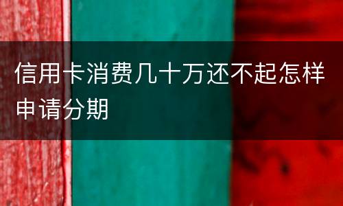 信用卡消费几十万还不起怎样申请分期