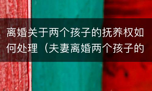 离婚关于两个孩子的抚养权如何处理（夫妻离婚两个孩子的抚养权怎么处理）