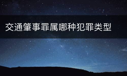 交通肇事罪属哪种犯罪类型
