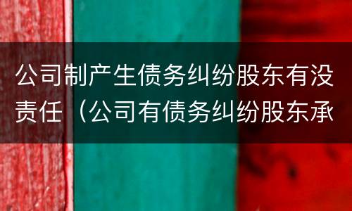 公司制产生债务纠纷股东有没责任（公司有债务纠纷股东承担责任吗）