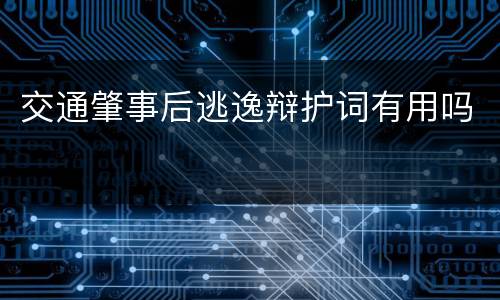交通肇事后逃逸辩护词有用吗