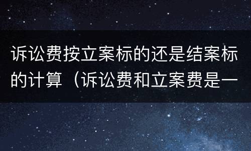 诉讼费按立案标的还是结案标的计算（诉讼费和立案费是一码事么）