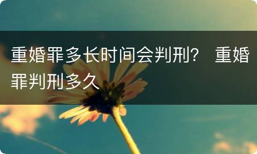 重婚罪多长时间会判刑？ 重婚罪判刑多久