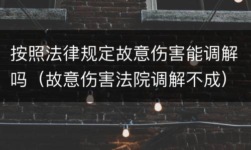 按照法律规定故意伤害能调解吗（故意伤害法院调解不成）