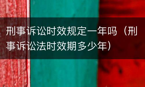 刑事诉讼时效规定一年吗（刑事诉讼法时效期多少年）