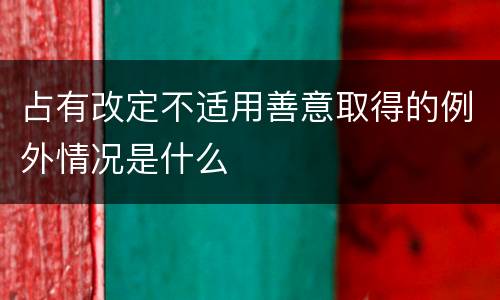 占有改定不适用善意取得的例外情况是什么