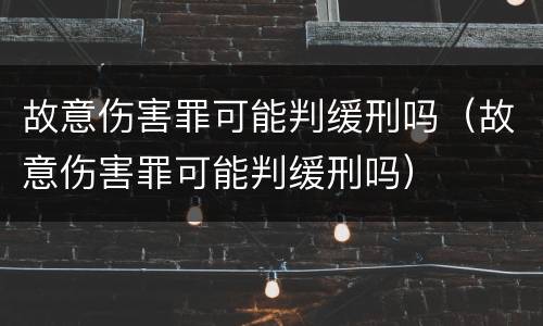 故意伤害罪可能判缓刑吗（故意伤害罪可能判缓刑吗）