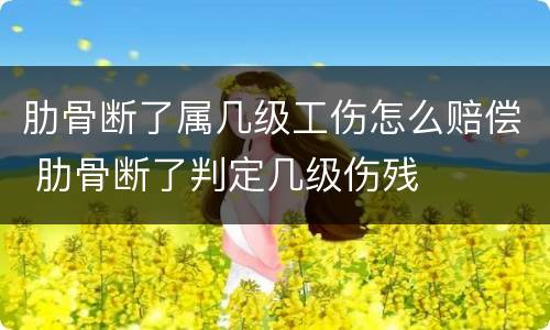 肋骨断了属几级工伤怎么赔偿 肋骨断了判定几级伤残