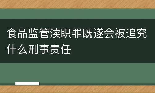 食品监管渎职罪既遂会被追究什么刑事责任