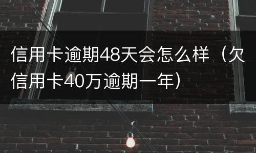 信用卡逾期48天会怎么样（欠信用卡40万逾期一年）