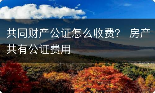 共同财产公证怎么收费？ 房产共有公证费用