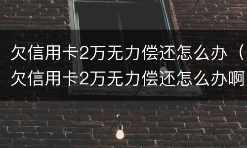 欠信用卡2万无力偿还怎么办（欠信用卡2万无力偿还怎么办啊）