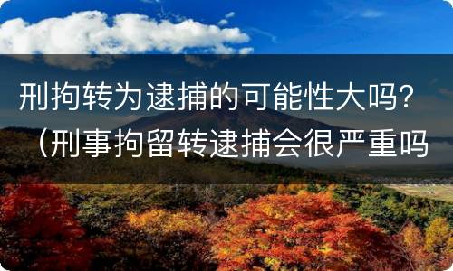 刑拘转为逮捕的可能性大吗？（刑事拘留转逮捕会很严重吗）
