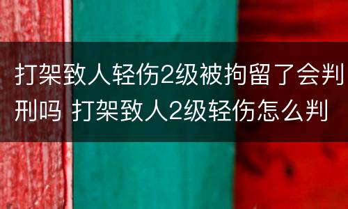 打架致人轻伤2级被拘留了会判刑吗 打架致人2级轻伤怎么判刑
