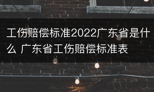 工伤赔偿标准2022广东省是什么 广东省工伤赔偿标准表
