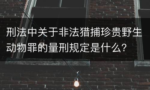 刑法中关于非法猎捕珍贵野生动物罪的量刑规定是什么？