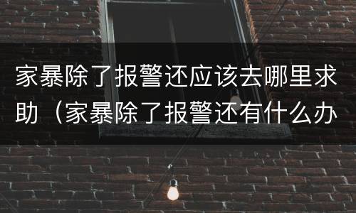 家暴除了报警还应该去哪里求助（家暴除了报警还有什么办法）