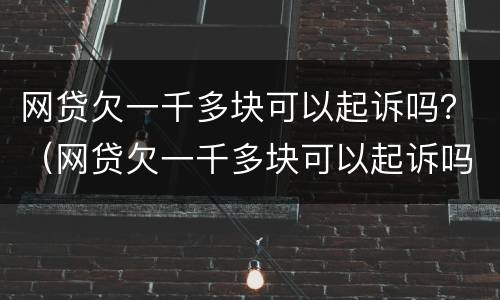 网贷欠一千多块可以起诉吗？（网贷欠一千多块可以起诉吗知乎）