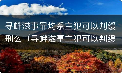 寻衅滋事罪均系主犯可以判缓刑么（寻衅滋事主犯可以判缓刑吗）