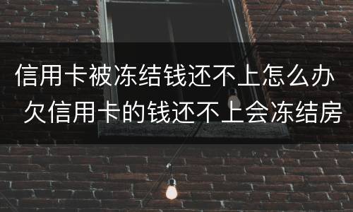 信用卡被冻结钱还不上怎么办 欠信用卡的钱还不上会冻结房产吗