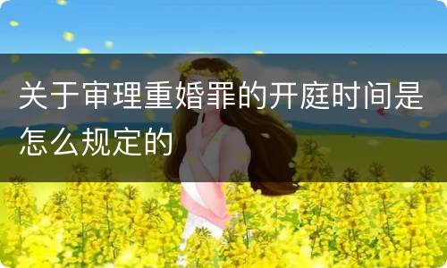 关于审理重婚罪的开庭时间是怎么规定的
