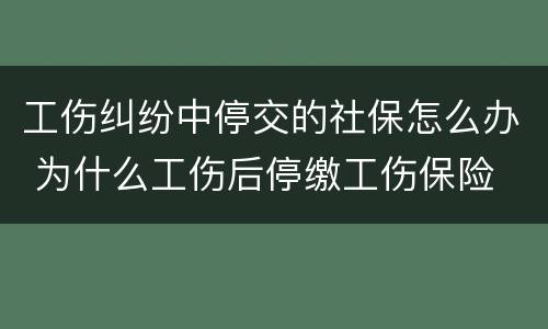 工伤纠纷中停交的社保怎么办 为什么工伤后停缴工伤保险