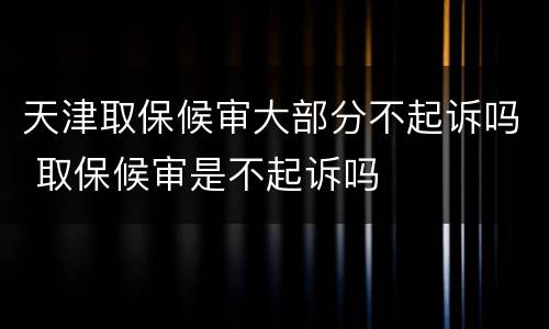 天津取保候审大部分不起诉吗 取保候审是不起诉吗