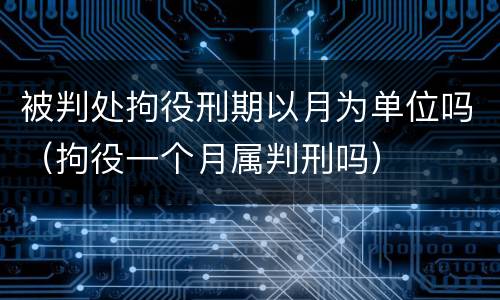 被判处拘役刑期以月为单位吗（拘役一个月属判刑吗）