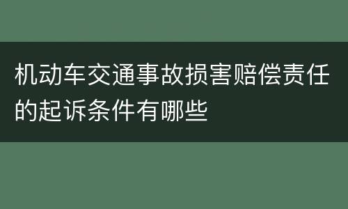 机动车交通事故损害赔偿责任的起诉条件有哪些