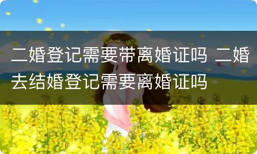 二婚登记需要带离婚证吗 二婚去结婚登记需要离婚证吗