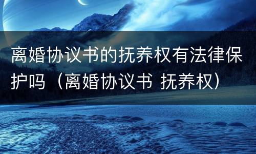 离婚协议书的抚养权有法律保护吗（离婚协议书 抚养权）