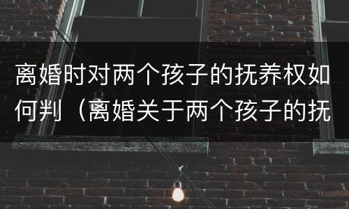 离婚时对两个孩子的抚养权如何判（离婚关于两个孩子的抚养权怎么判定）