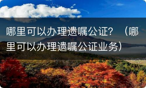 哪里可以办理遗嘱公证？（哪里可以办理遗嘱公证业务）
