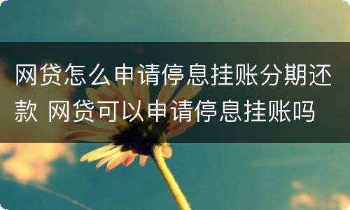 网贷怎么申请停息挂账分期还款 网贷可以申请停息挂账吗
