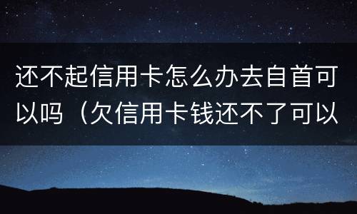 还不起信用卡怎么办去自首可以吗（欠信用卡钱还不了可以自己自首吗）