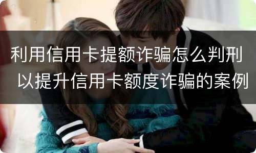 利用信用卡提额诈骗怎么判刑 以提升信用卡额度诈骗的案例