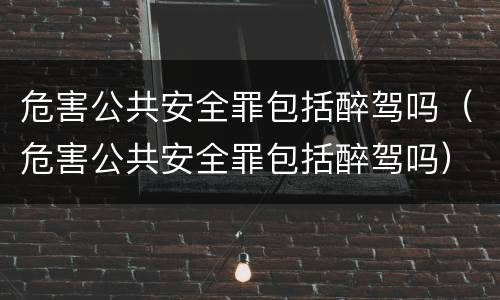 危害公共安全罪包括醉驾吗（危害公共安全罪包括醉驾吗）